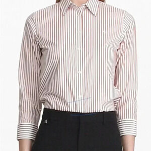 Lauren Ralph Lauren Red and White Striped Button Down Shirt